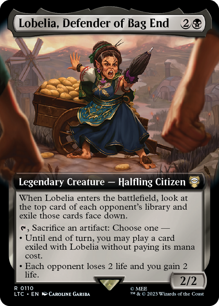 Lobelia, Defender of Bag End (Extended Art) [The Lord of the Rings: Tales of Middle-Earth Commander] | Arkham Games and Comics