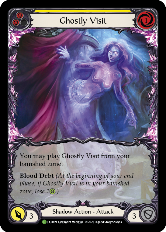 Ghostly Visit (Yellow) [FAB039] (Promo)  Rainbow Foil | Arkham Games and Comics