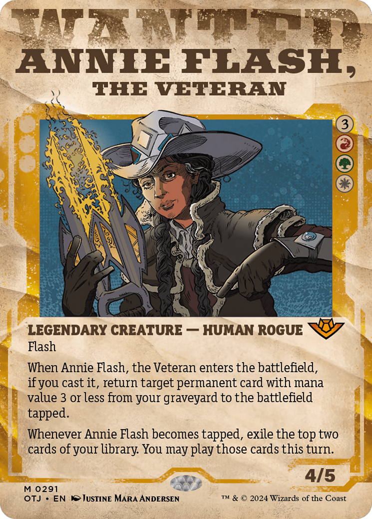 Annie Flash, the Veteran (Showcase) [Outlaws of Thunder Junction] | Arkham Games and Comics