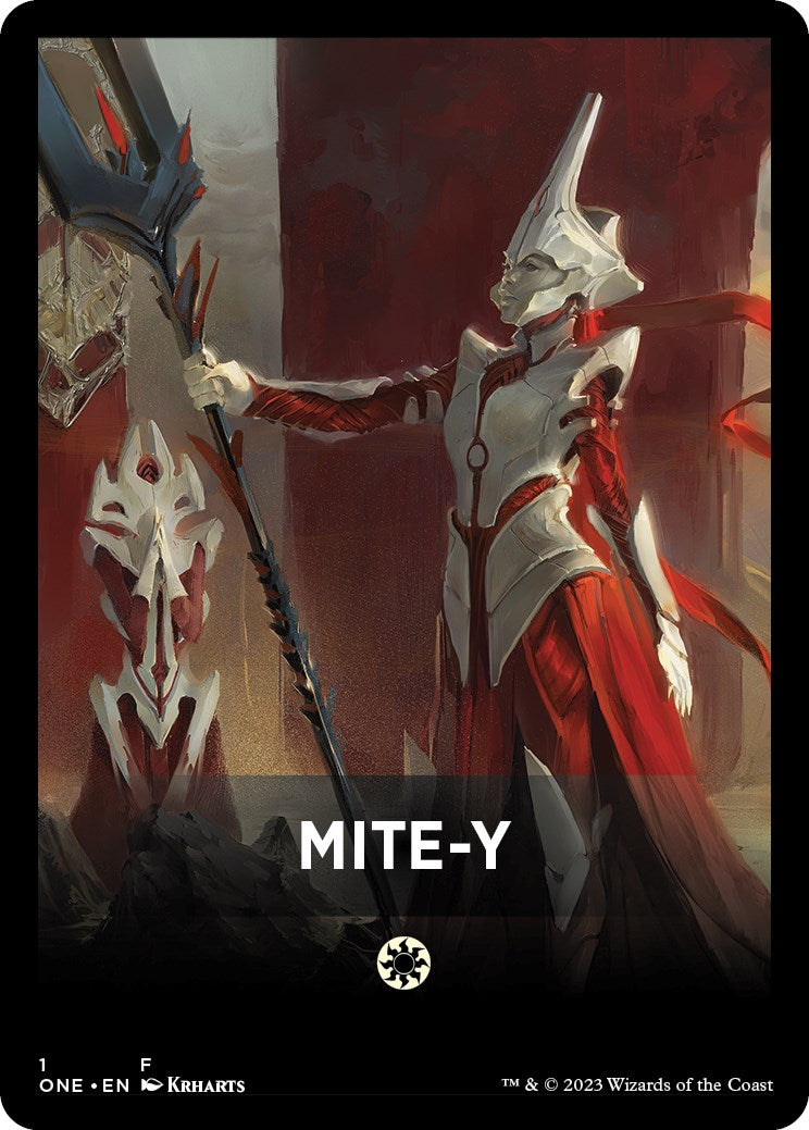 Mite-Y Theme Card [Phyrexia: All Will Be One Tokens] | Arkham Games and Comics