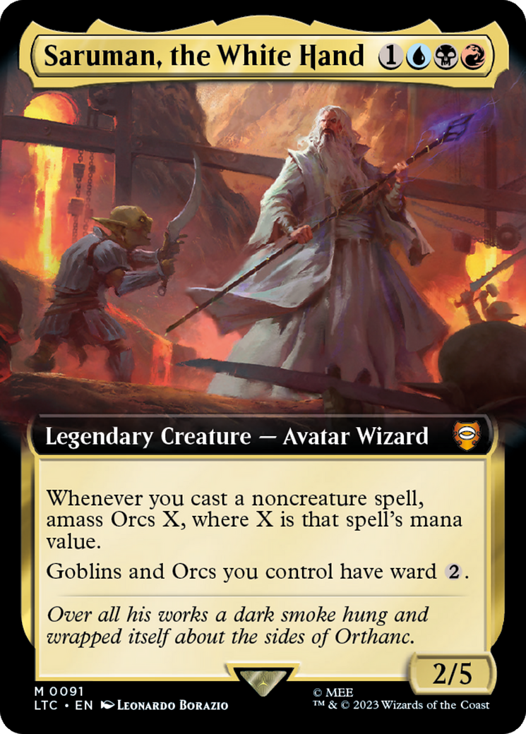 Saruman, the White Hand (Extended Art) [The Lord of the Rings: Tales of Middle-Earth Commander] | Arkham Games and Comics