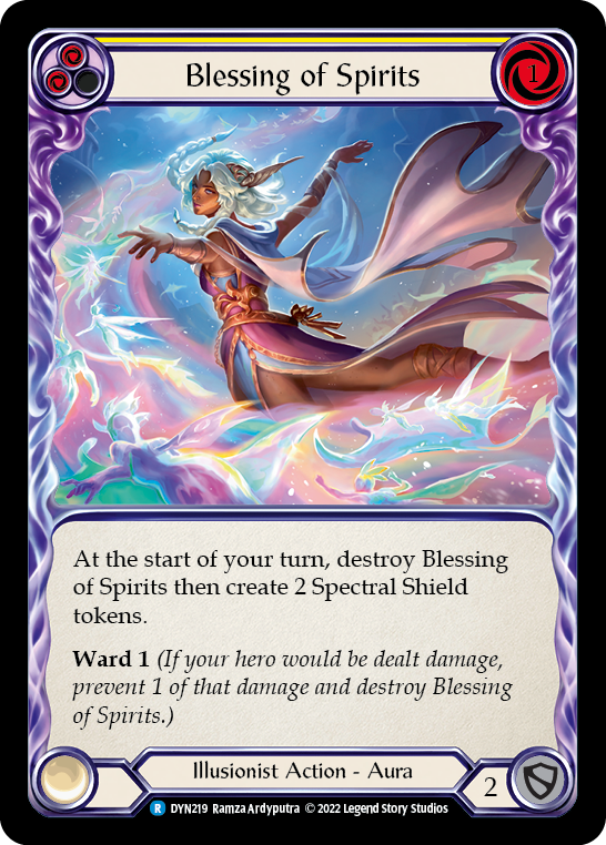 Blessing of Spirits (Yellow) [DYN219] (Dynasty)  Rainbow Foil | Arkham Games and Comics