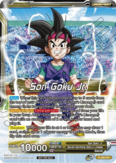 Son Goku Jr. // SS Son Goku Jr., Scion of the Lineage (Gold Stamped) (P-290) [Promotion Cards] | Arkham Games and Comics