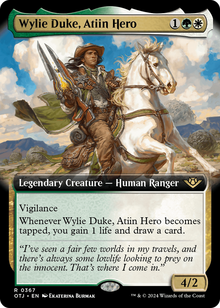 Wylie Duke, Atiin Hero (Extended Art) [Outlaws of Thunder Junction] | Arkham Games and Comics