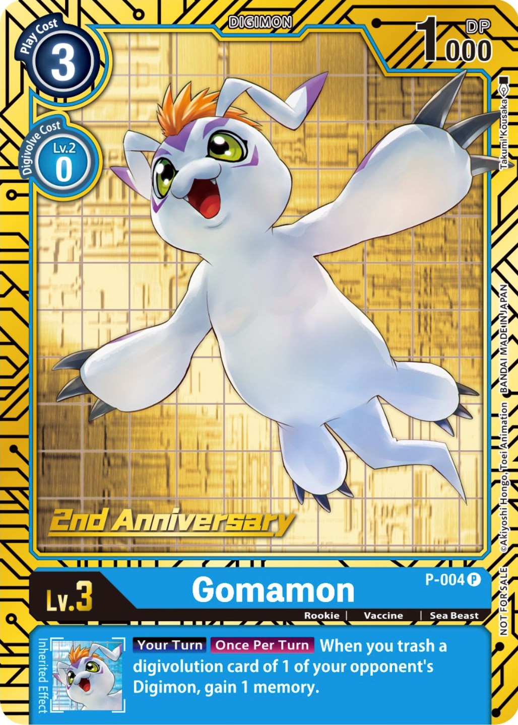 Gomamon [P-004] (2nd Anniversary Card Set) [Promotional Cards] | Arkham Games and Comics