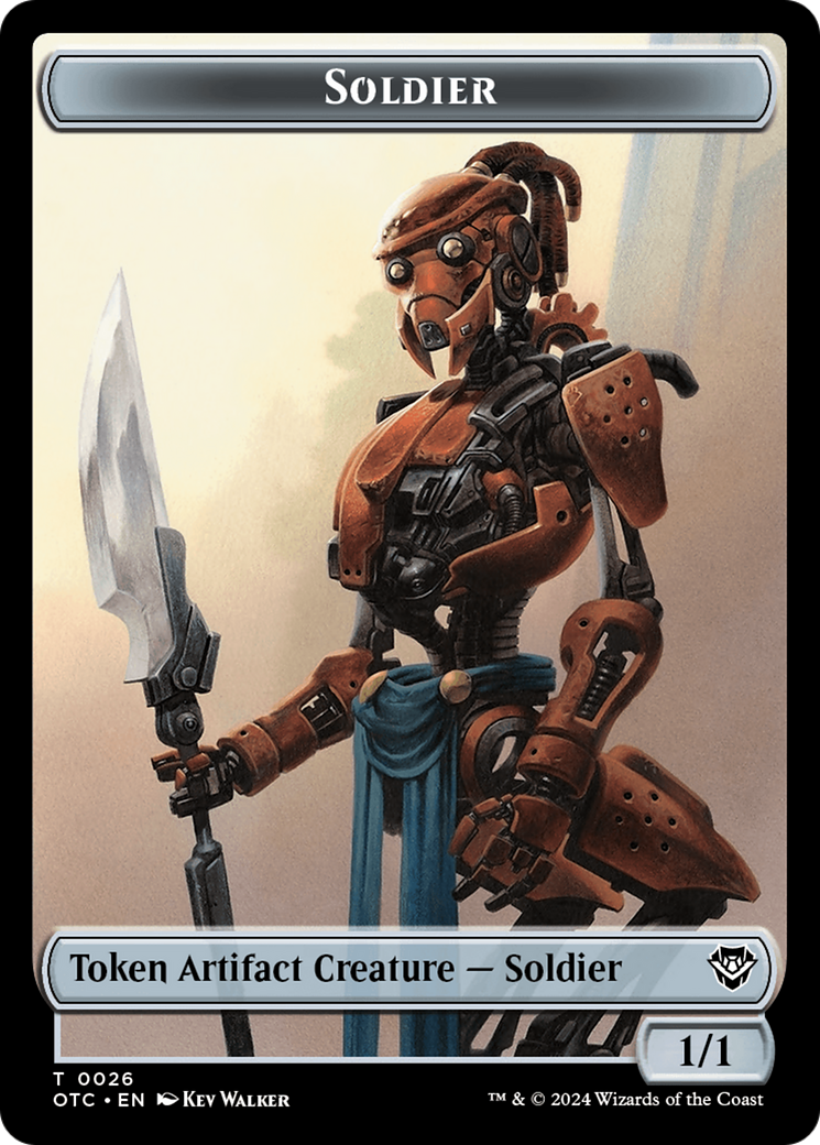 Elemental (0014) // Soldier (0026) Double-Sided Token [Outlaws of Thunder Junction Commander Tokens] | Arkham Games and Comics