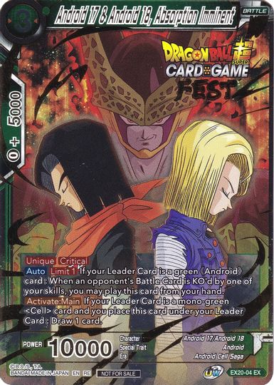 Android 17 & Android 18, Absorption Imminent (Card Game Fest 2022) (EX20-04) [Tournament Promotion Cards] | Arkham Games and Comics