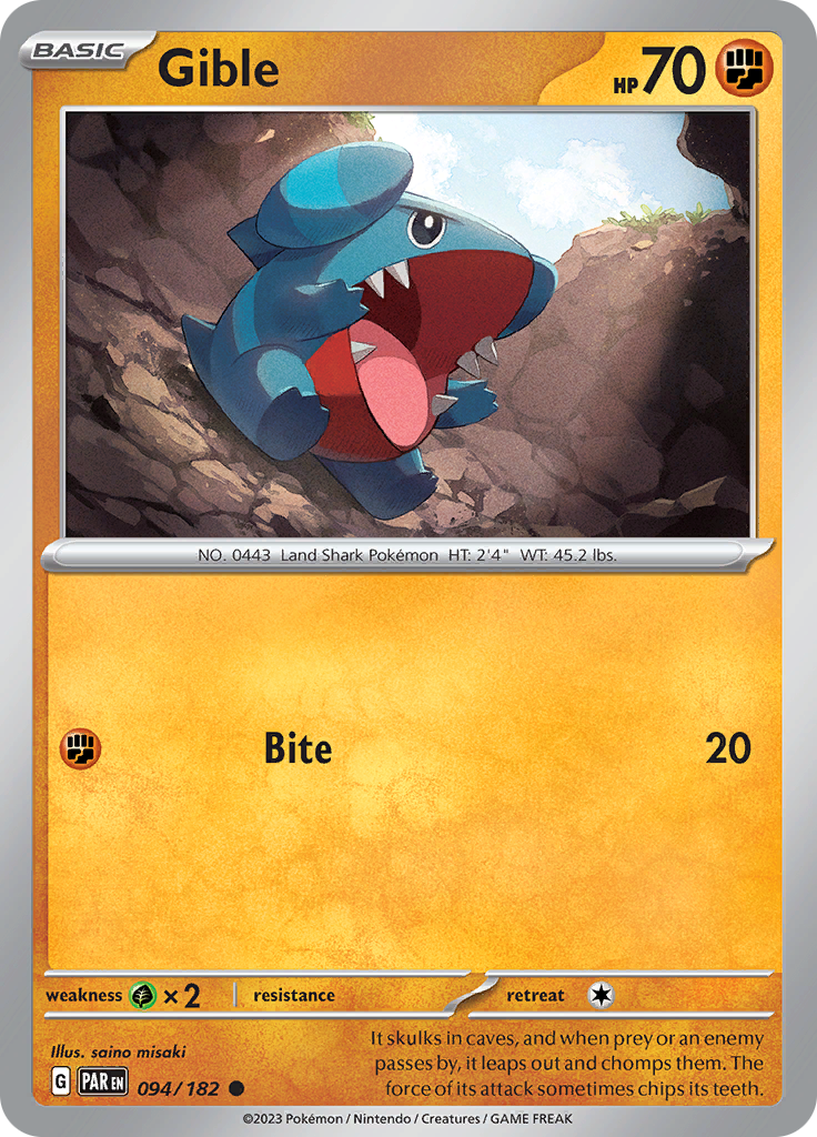 Gible (094/182) [Scarlet & Violet: Paradox Rift] | Arkham Games and Comics