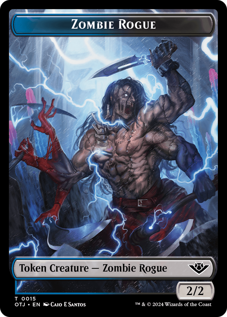 Zombie Rogue // Plot Double-Sided Token [Outlaws of Thunder Junction Tokens] | Arkham Games and Comics