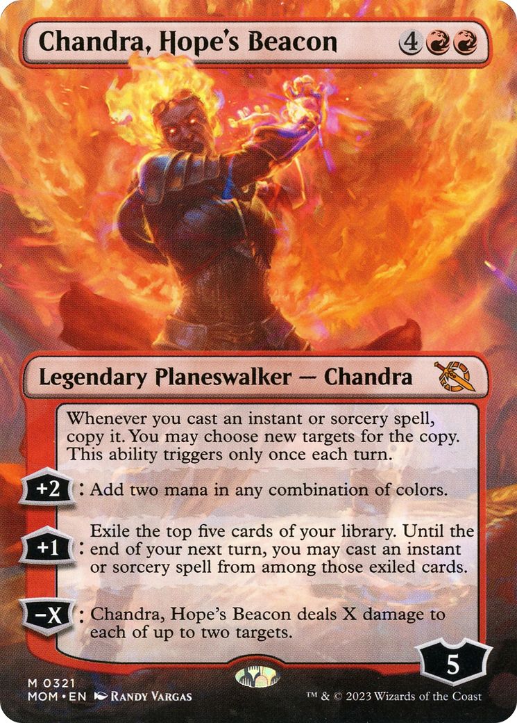 Chandra, Hope's Beacon (Borderless Alternate Art) [March of the Machine] | Arkham Games and Comics