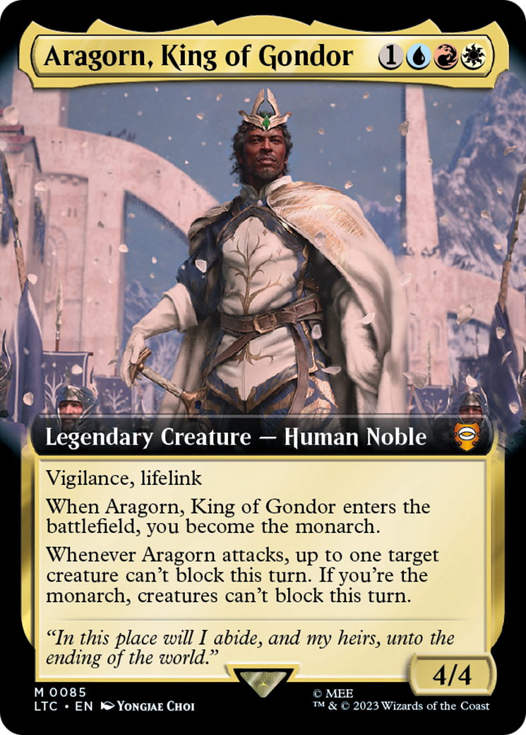 Aragorn, King of Gondor (Extended Art) [The Lord of the Rings: Tales of Middle-Earth Commander] | Arkham Games and Comics