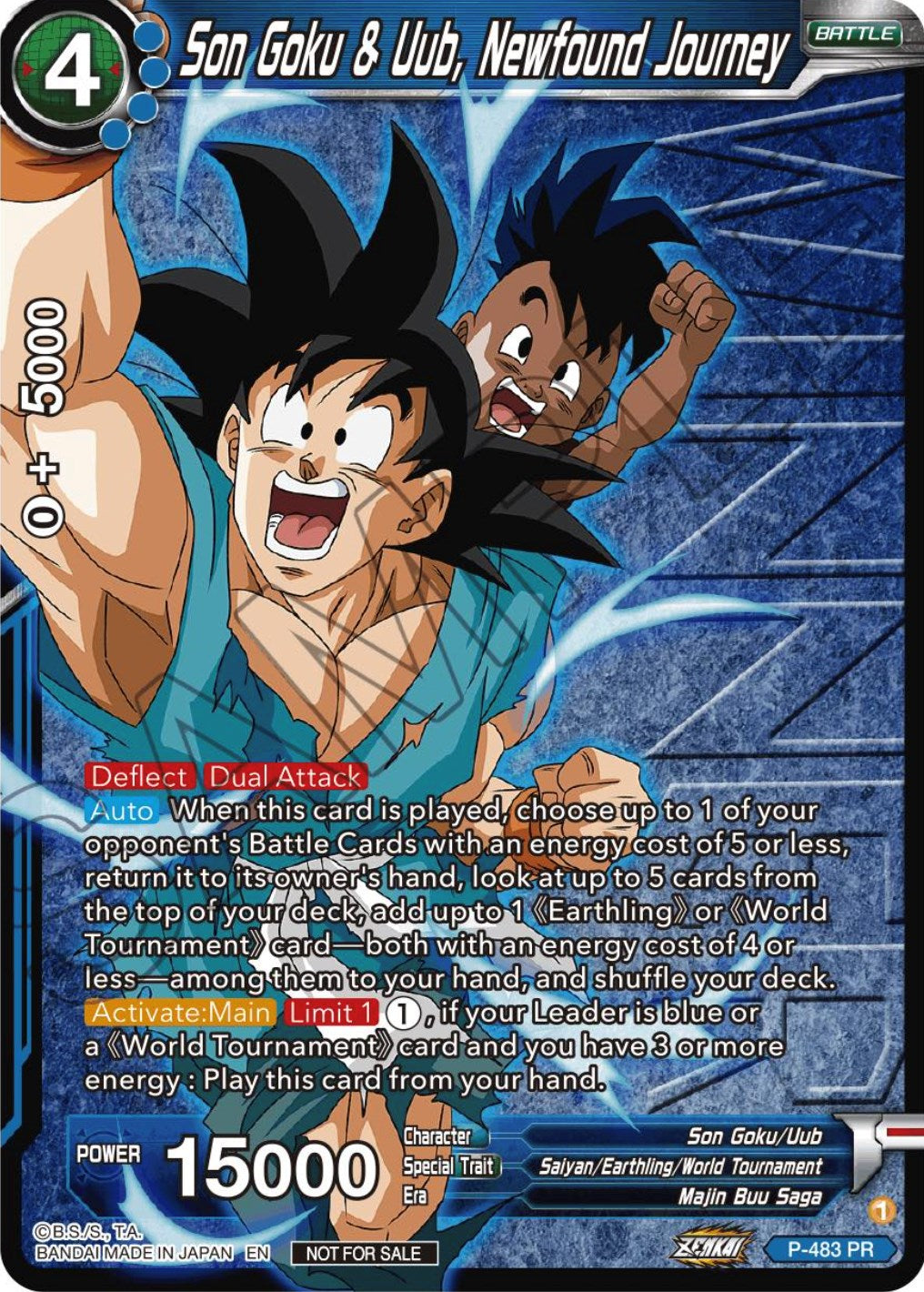 Son Goku & Uub, Newfound Journey (Zenkai Series Tournament Pack Vol.3 Winner) (P-483) [Tournament Promotion Cards] | Arkham Games and Comics