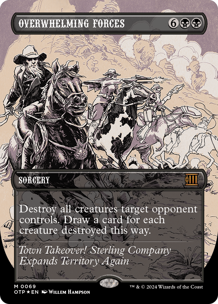 Overwhelming Forces (Textured Foil) [Outlaws of Thunder Junction: Breaking News] | Arkham Games and Comics