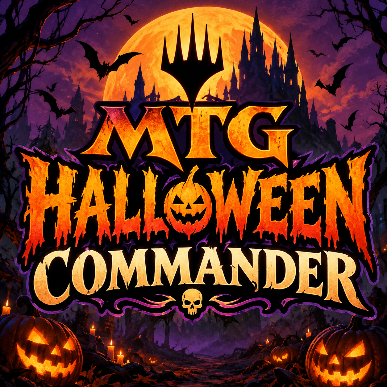 MTG Halloween Commander gothic pumpkin and castle event artwork | Arkham Games and Comics