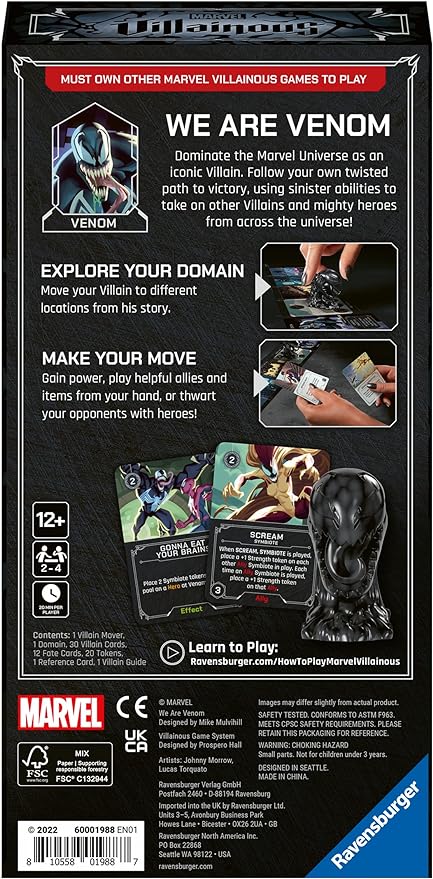 Ravensburger Marvel Villainous: We are Venom – Single Character Game Expansion | Arkham Games and Comics