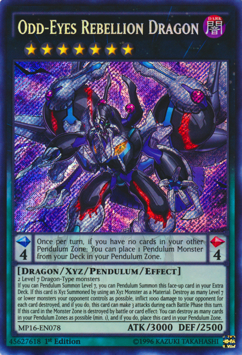 Odd-Eyes Rebellion Dragon [MP16-EN078] Secret Rare | Arkham Games and Comics