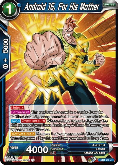 Android 16, For His Mother (EB1-21) [Battle Evolution Booster] | Arkham Games and Comics