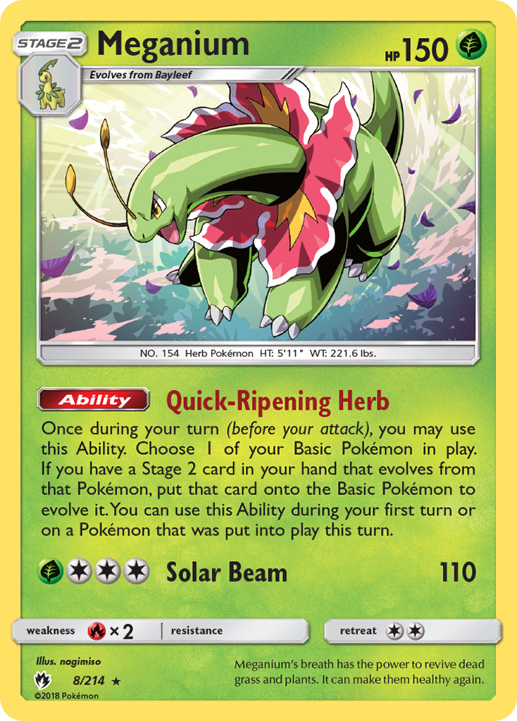 Meganium (8/214) [Sun & Moon: Lost Thunder] | Arkham Games and Comics