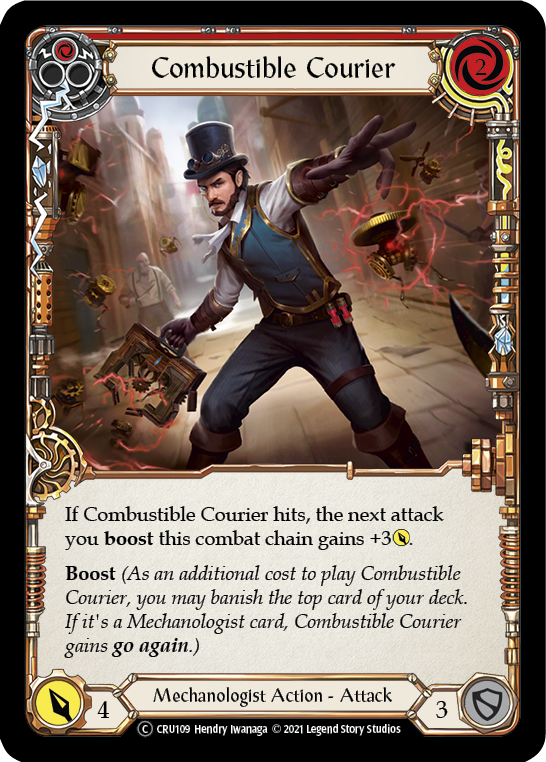 Combustible Courier (Red) [U-CRU109] (Crucible of War Unlimited)  Unlimited Rainbow Foil | Arkham Games and Comics