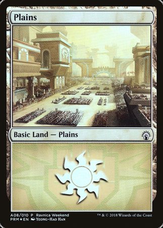 Plains - Boros (A08) [GRN Ravnica Weekend] | Arkham Games and Comics