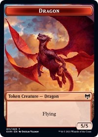 Dragon // Thopter Double-sided Token [Kaldheim Commander Tokens] | Arkham Games and Comics