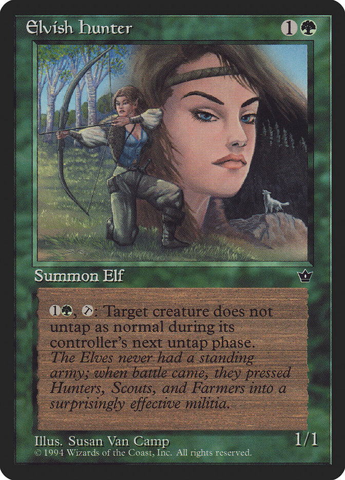 Elvish Hunter (Susan Van Camp) [Fallen Empires] | Arkham Games and Comics