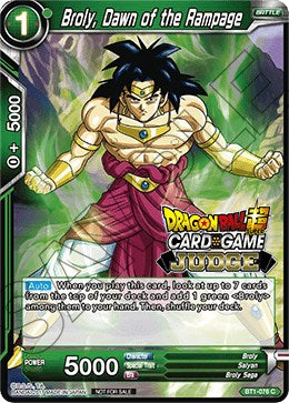 Broly, Dawn of the Rampage (BT1-076) [Judge Promotion Cards] | Arkham Games and Comics