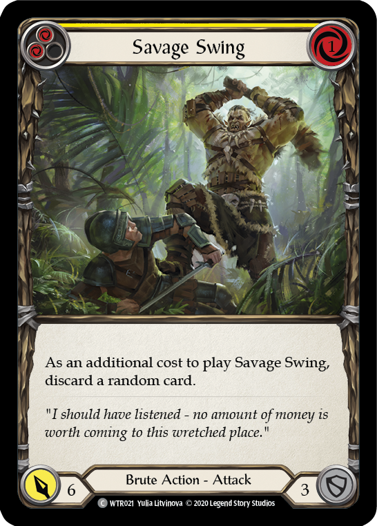 Savage Swing (Yellow) [U-WTR021] (Welcome to Rathe Unlimited)  Unlimited Rainbow Foil | Arkham Games and Comics