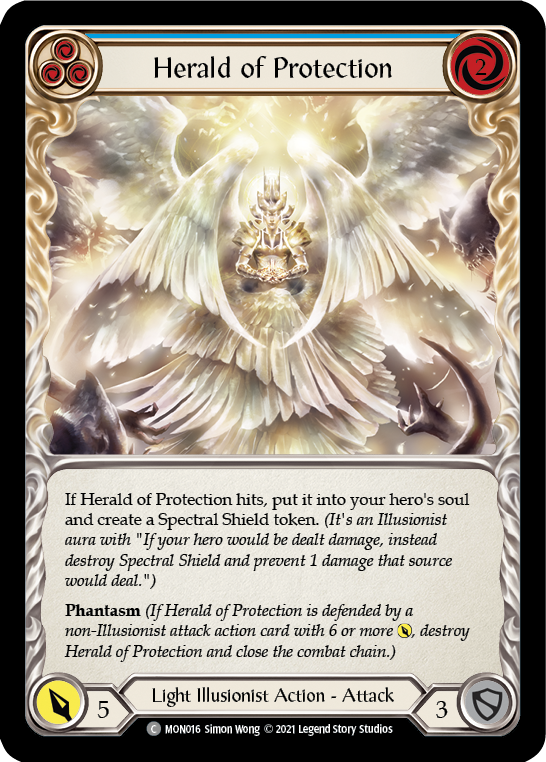 Herald of Protection (Blue) [MON016] (Monarch)  1st Edition Normal | Arkham Games and Comics