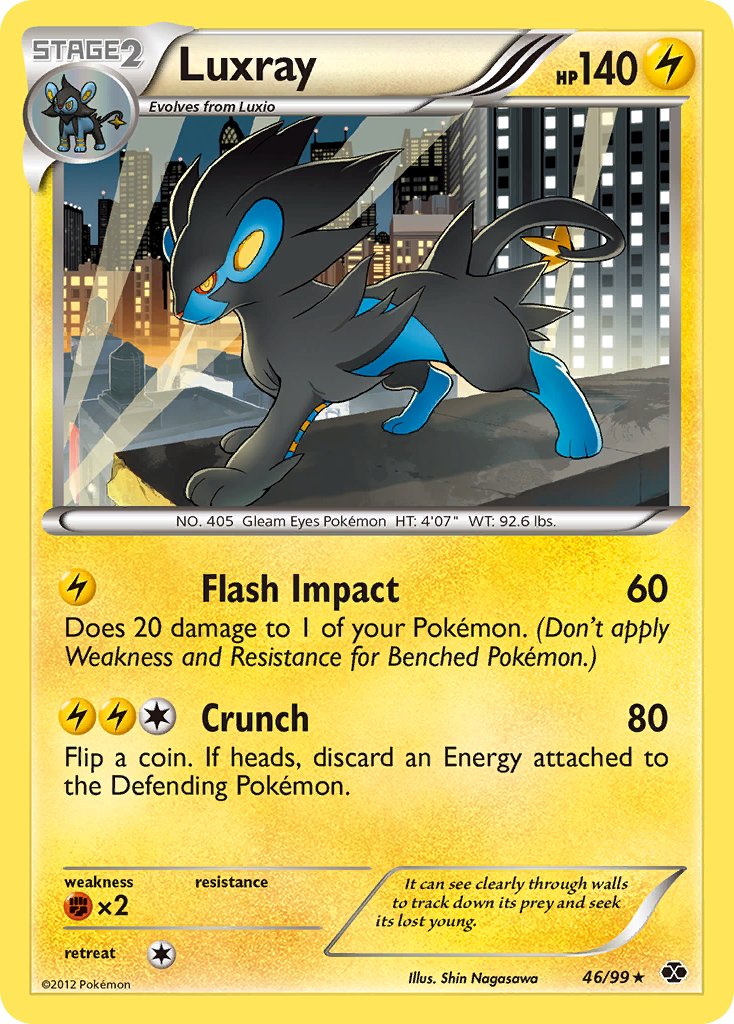 Luxray (46/99) (Cracked Ice Holo) (Blister Exclusive) [Black & White: Next Destinies] | Arkham Games and Comics