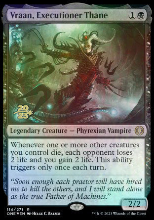 Vraan, Executioner Thane [Phyrexia: All Will Be One Prerelease Promos] | Arkham Games and Comics