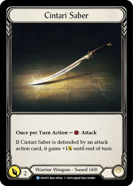 Cintari Saber [CRU079] (Crucible of War)  1st Edition Cold Foil | Arkham Games and Comics