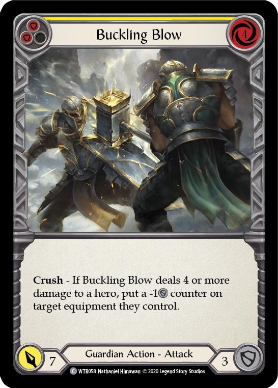 Buckling Blow (Yellow) [U-WTR058] (Welcome to Rathe Unlimited)  Unlimited Rainbow Foil | Arkham Games and Comics