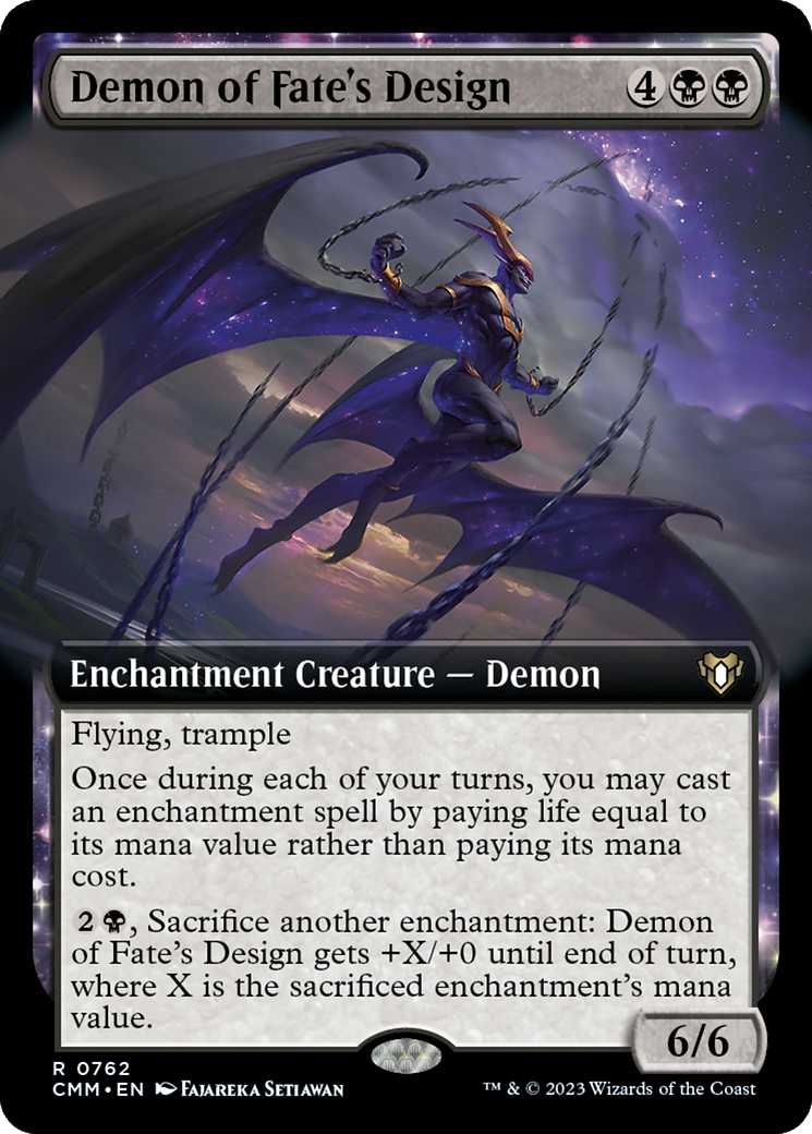 Demon of Fate's Design (Extended Art) [Commander Masters] | Arkham Games and Comics