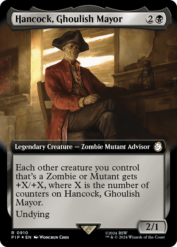 Hancock, Ghoulish Mayor (Extended Art) (Surge Foil) [Fallout] | Arkham Games and Comics