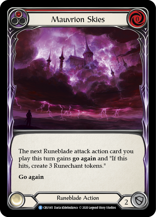 Mauvrion Skies (Red) [CRU145] (Crucible of War)  1st Edition Rainbow Foil | Arkham Games and Comics