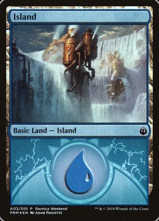 Island - Izzet (A03) [GRN Ravnica Weekend] | Arkham Games and Comics