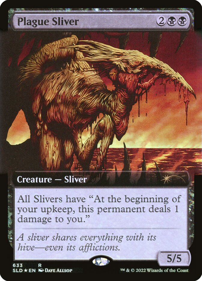 Plague Sliver (Extended Art) (Step-and-Compleat Foil) [Secret Lair Drop Promos] | Arkham Games and Comics