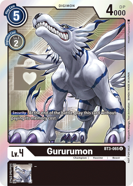 Gururumon [BT3-065] (Buy-A-Box Promo) [Release Special Booster Ver.1.5 Promos] | Arkham Games and Comics