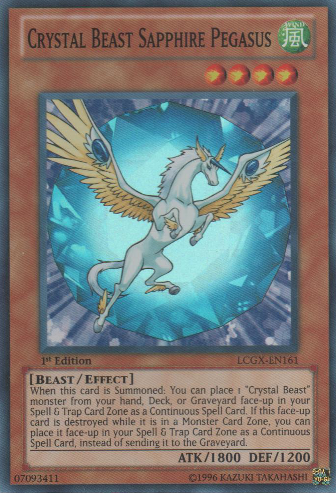 Crystal Beast Sapphire Pegasus [LCGX-EN161] Super Rare | Arkham Games and Comics