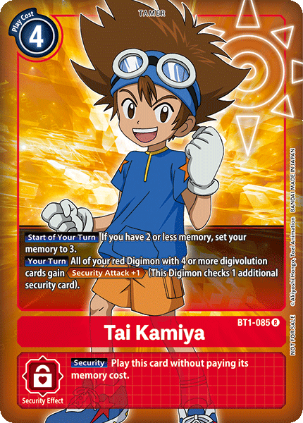 Tai Kamiya [BT1-085] (Buy-A-Box Promo) [Release Special Booster Ver.1.0 Promos] | Arkham Games and Comics