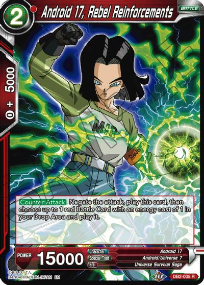 Android 17, Rebel Reinforcements (Reprint) (DB2-005) [Battle Evolution Booster] | Arkham Games and Comics