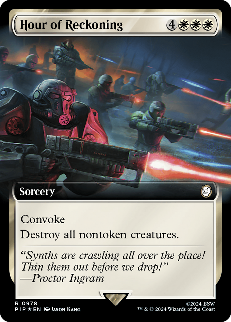 Hour of Reckoning (Extended Art) (Surge Foil) [Fallout] | Arkham Games and Comics
