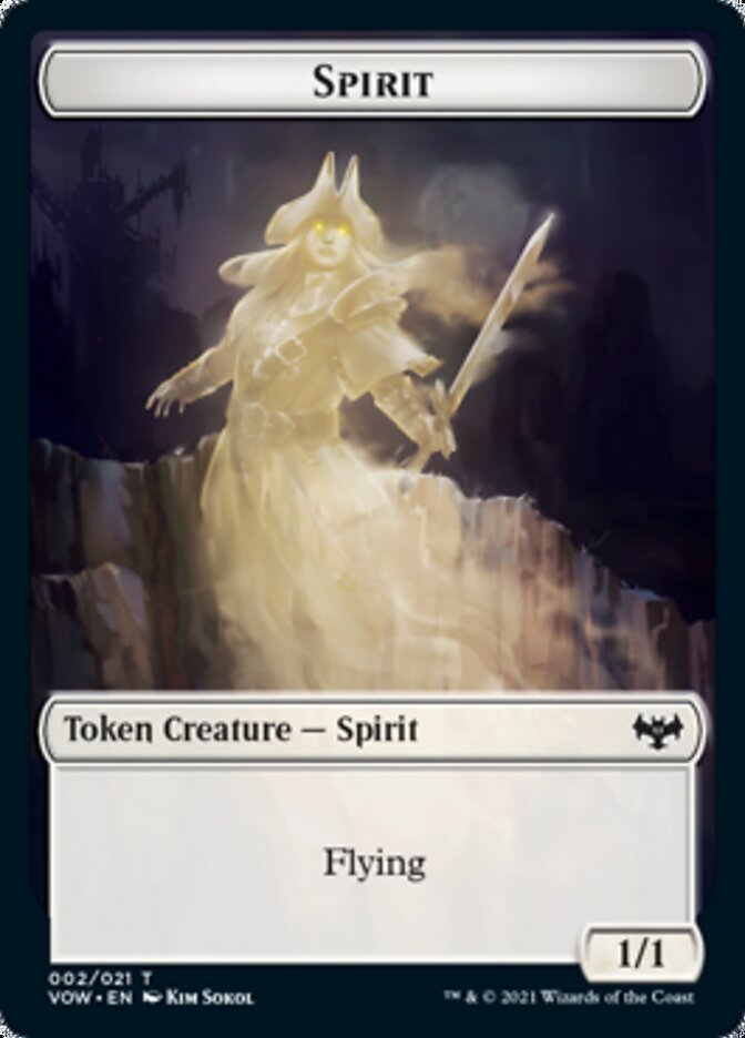 Spirit Token (002) [Innistrad: Crimson Vow Tokens] | Arkham Games and Comics