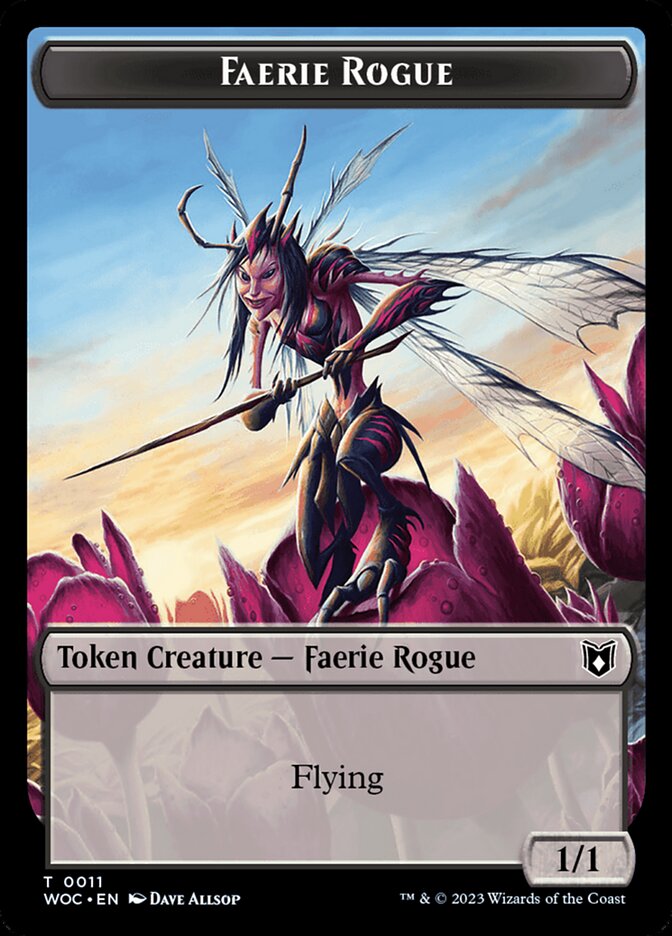 Faerie Rogue // Faerie (0011) Double-Sided Token [Wilds of Eldraine Commander Tokens] | Arkham Games and Comics