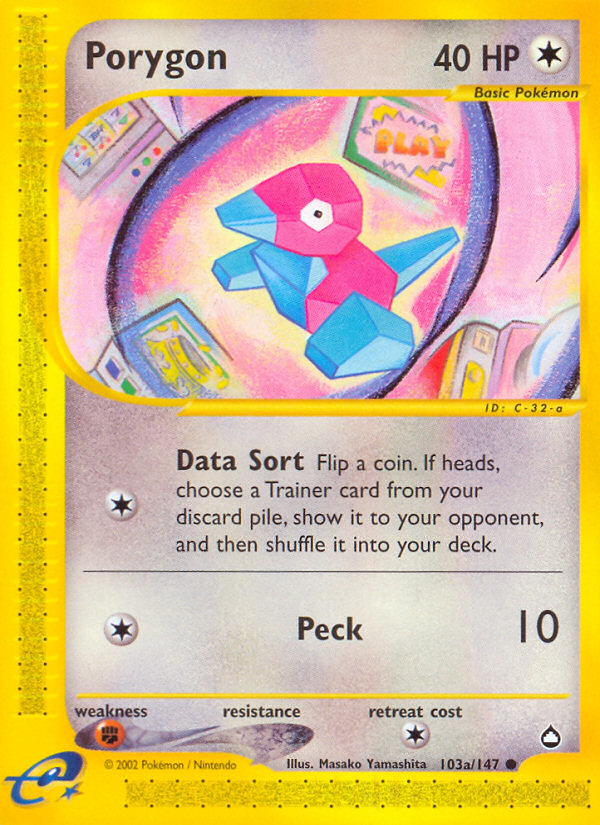 Porygon (103a/147) [Aquapolis] | Arkham Games and Comics