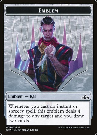 Emblem - Ral, Izzet Viceroy [Guilds of Ravnica Tokens] | Arkham Games and Comics