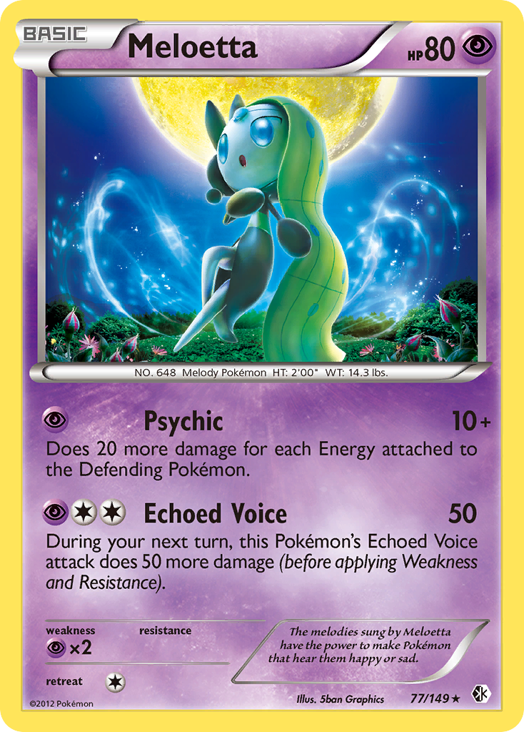 Meloetta (77/149) (Theme Deck Exclusive) [Black & White: Boundaries Crossed] | Arkham Games and Comics