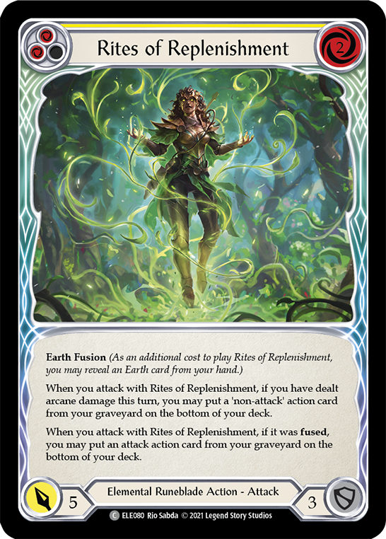 Rites of Replenishment (Yellow) [ELE080] (Tales of Aria)  1st Edition Rainbow Foil | Arkham Games and Comics