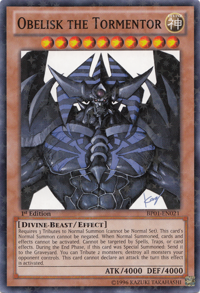 Obelisk the Tormentor [BP01-EN021] Starfoil Rare | Arkham Games and Comics